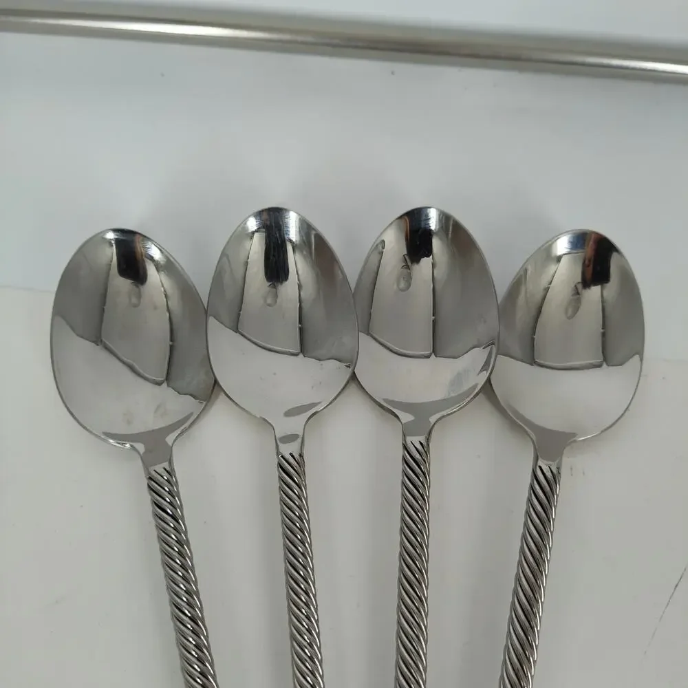 4X Tbsp Pier 1 PII17 18/8 Stainless Twist Table Spoons